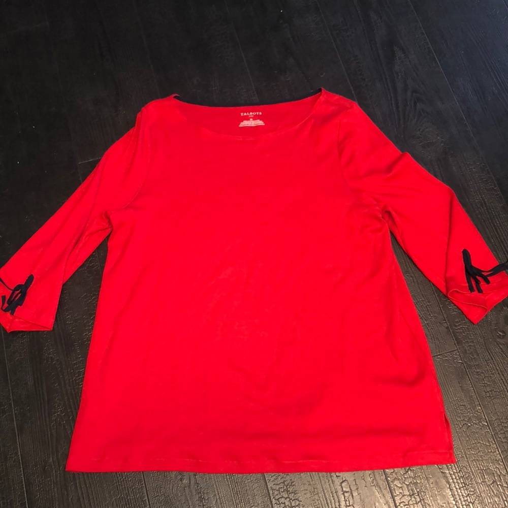 Talbots XL Tee Shirt  Tunic Top Red